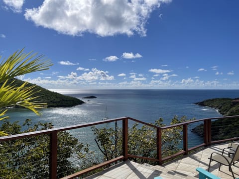 Beija Flor is 75 yards on a cliff above the beautiful blue waters of Fish Bay