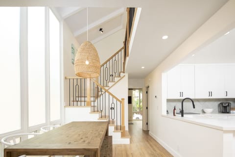 The open concept floor plan makes it was to enjoy a meal and relax with family