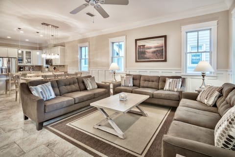 The Family room with tons of seating perfect for playing games!