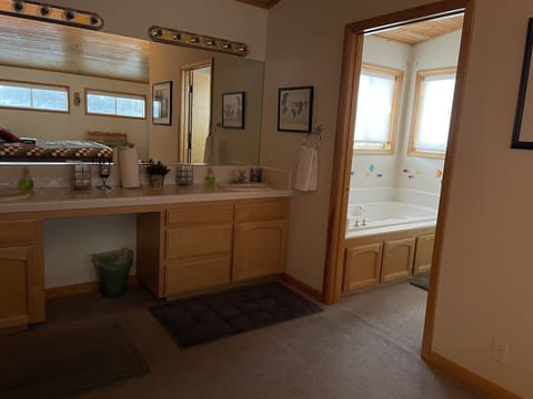 Master vanity with double sink and bathroom (not upgraded)