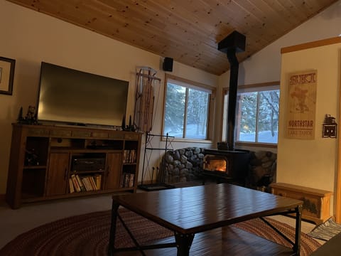 Living area. Seating for 6 high quality futon couch/loveseat and recliner chair