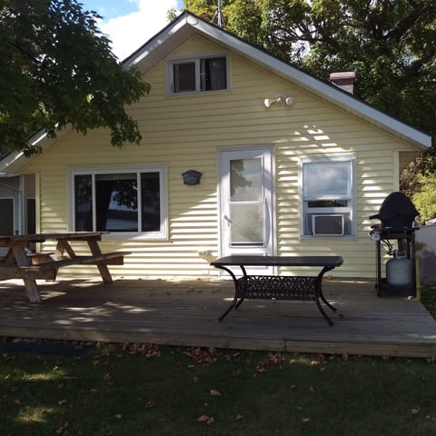 Lakeside patio with propane grill