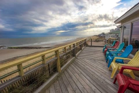 Spacious deck with unobstructed beach views!
