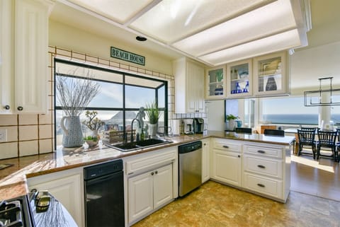 View of Estero bay, Morro Bay, Los Osos and Baywood Park from kitchen.