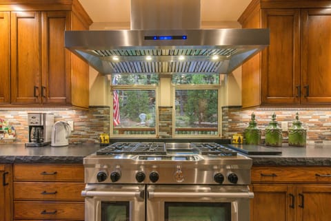 Six burner gas stove with 2 ovens