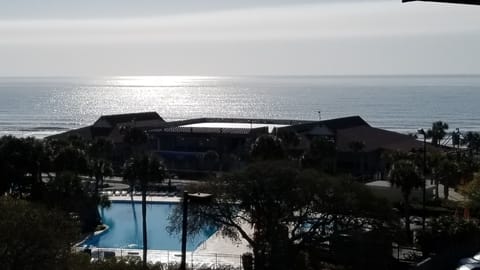 Beautiful Ocean View from our deck.  We are the TOP Floor.