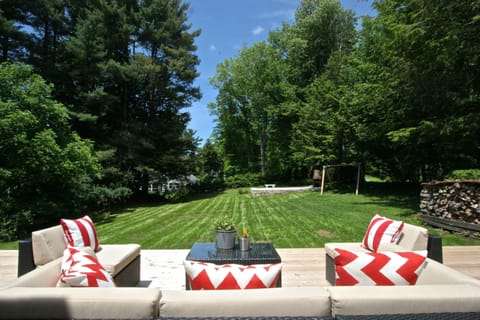 view from deck over the backyard