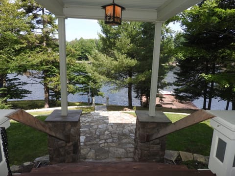 Looking out from the porch to your water view.