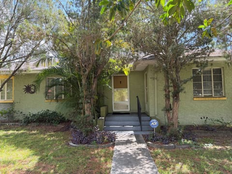 Entrance door and patio area