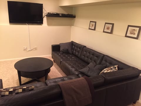 Spacious downstairs media room
