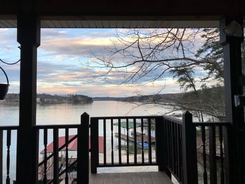 View of the wide deep water from top covered deck