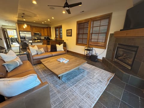 Large coffee table is perfect for family games or puzzles