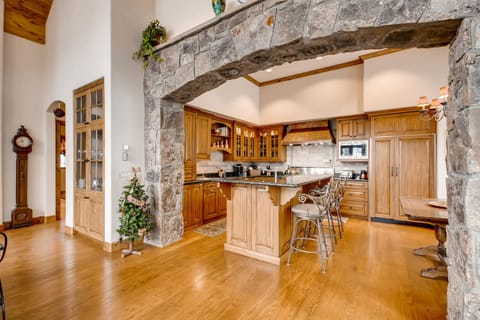 looking into kitchen from dining