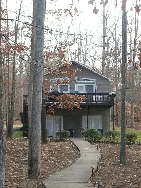 Front of the house in fall.