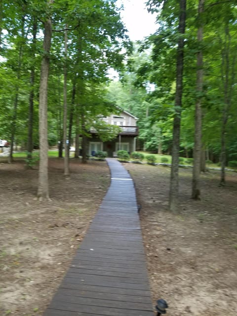 View of house and walkway from boat house