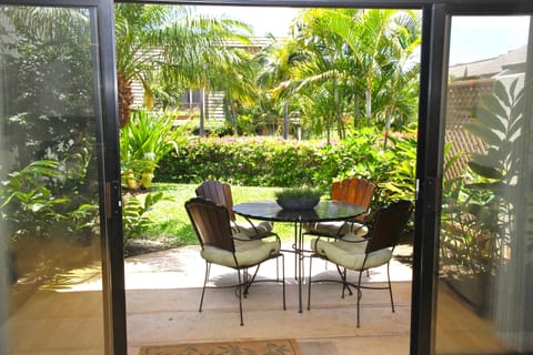 Peaceful garden lanai
