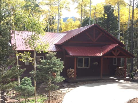 Front of cabin and porch