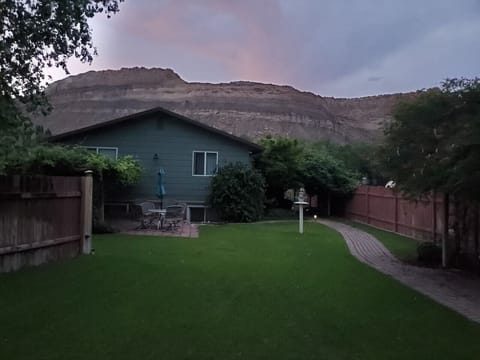 Our backyard with the "Palisade" in the background.