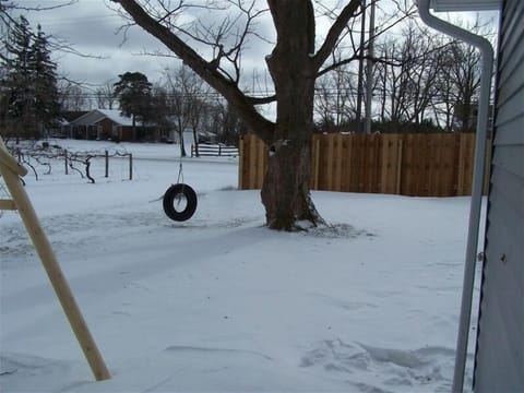 South view of yard, taken from patio