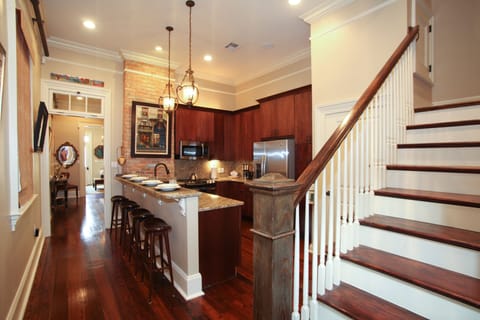 Kitchen with stainless steel appliances