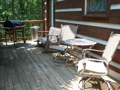 Back upper deck with charcoal grill