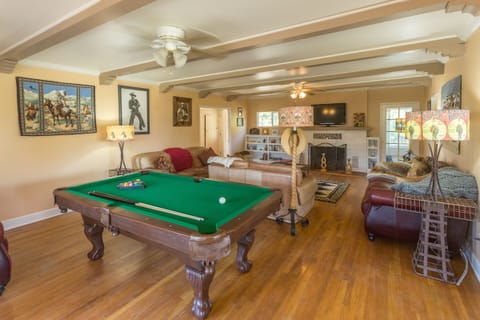 Pool table in living area