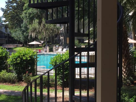 Gorgeous View of the pool from our patio