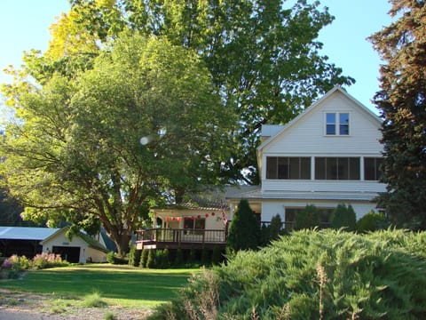 Built in 1908 here's a summer view -surrounded by Ash, Black Walnut & evergreens