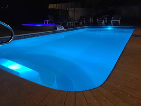 SALT WATER POOL AND SPA and Gas Heater:  The salt water pool has a smooth and silky feel to the touch, much like rain water and its gentle on your eyes and skin. We have a heater for the pool for the early spring and late fall. The Spa will reach 100+ degrees year around and the new GAS heater will heat the pool up to over 86 degrees. The 12x28 pool is flat bottomed so the kids...