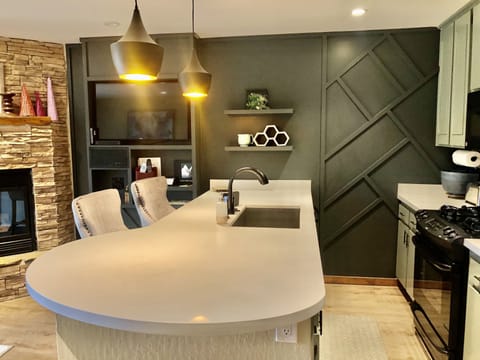 Be part of everything even while cooking in the updated kitchen.