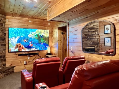 Watch your favorite shows in the theatre room's 86" LG Nano TV