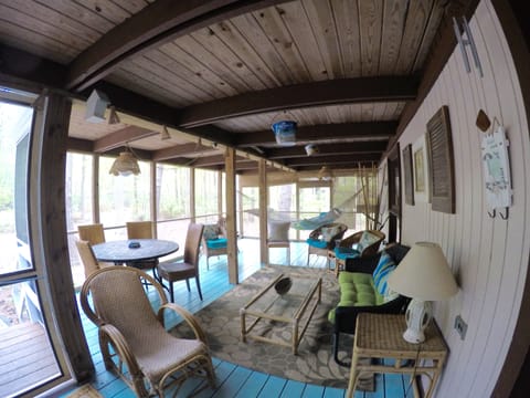 front half of screened in porch (see the indoor hammock!)