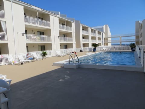 View of 1st floor pool (directly in front of our unit (small plant on left)