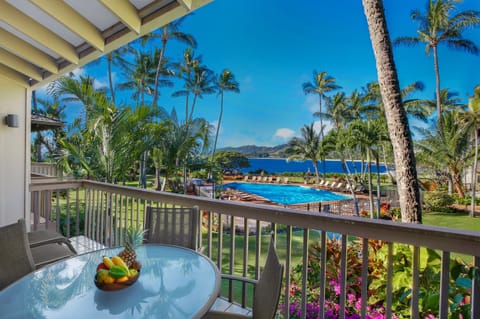 View from our lanai and
from the kitchen, dining, living room area