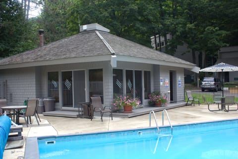 Pool outside the front door