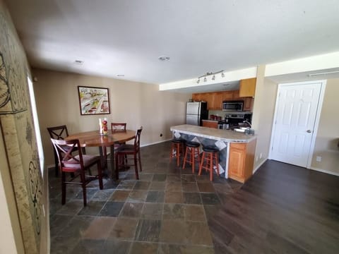 Lower level - kitchen and dining area.