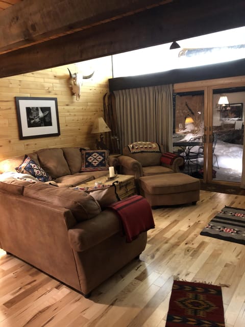 Living room with new hardwood floors