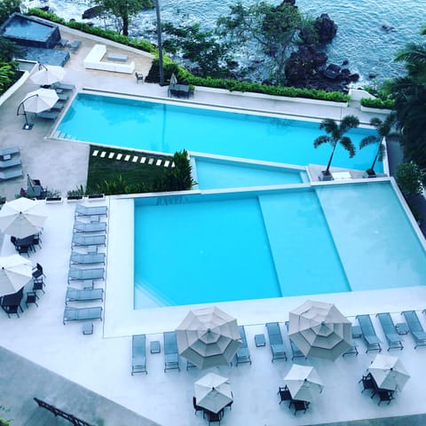 Pool deck view from terrace 