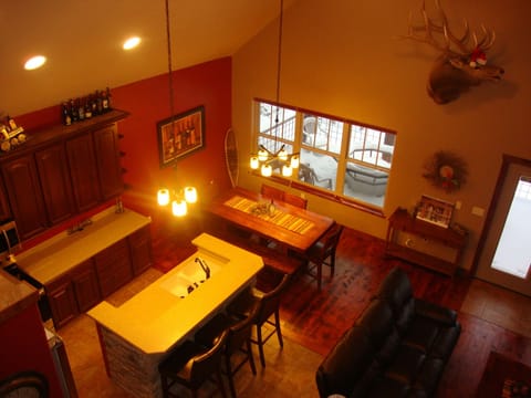 Looking down from loft.