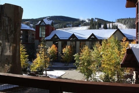 View from private balcony: Climbing Rock, Half-Pipe, and Mountain Adventure Ctr