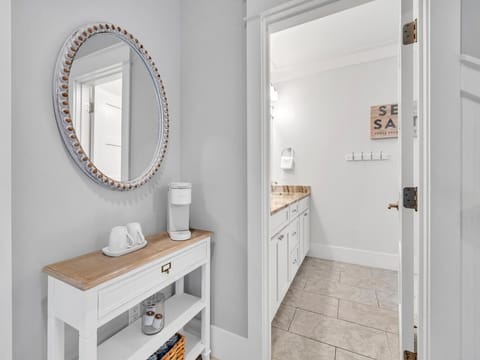 Grab a cup of coffee and head out to the 2nd floor deck in the morning!