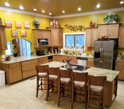 Island bar top seating for 5 to 6