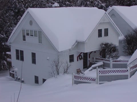 Exterior winter, short walk to trolley to Mountain
