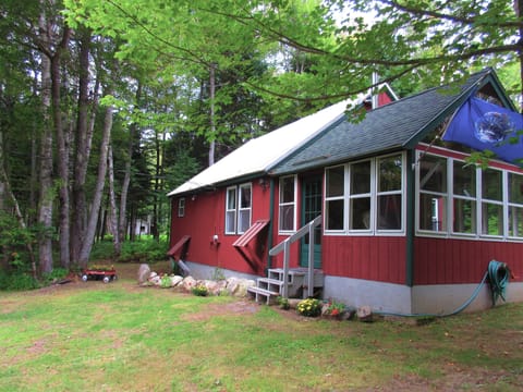 front of camp in summer