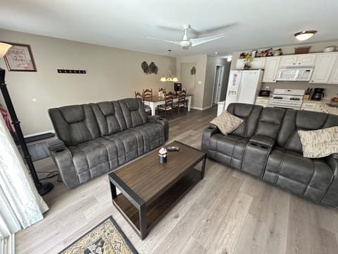 Living Rm New Recliner Couches and Coffee Table