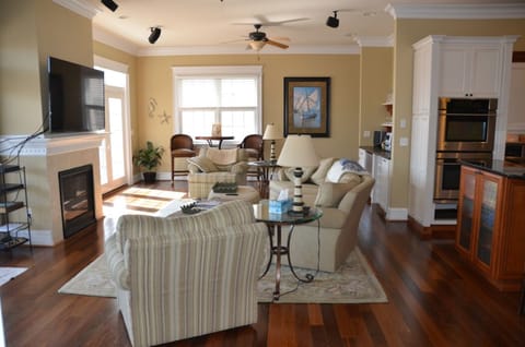 Family room with gas fireplace