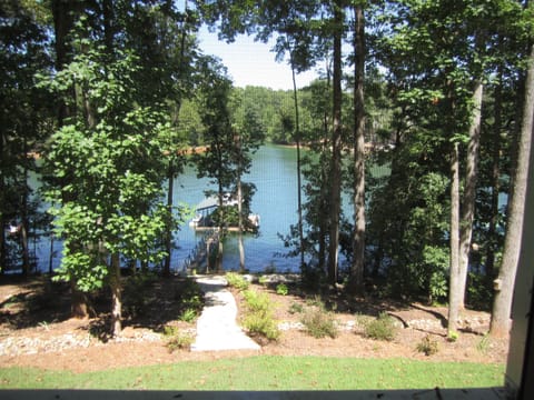 Crystal clear deep water cove steps away on sidewalk