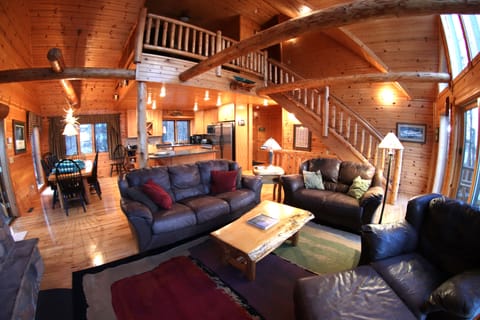 Main Level Living Room  - Leather couch, love seat and oversized chair 