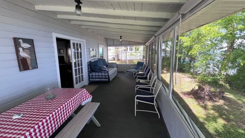 Large screened-in porch to relax on overlooking the lake.