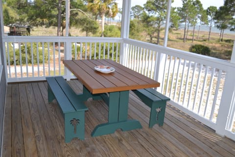 Hand made picnic table. Great for any time of day!